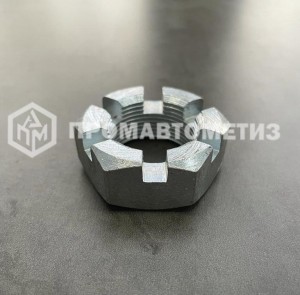 Гайка корончатая, прорезная низкая М33 ГОСТ 5919-73, покрытие цинк