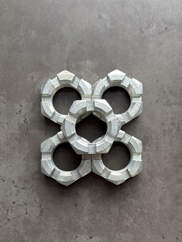 Гайка корончатая, прорезная низкая М30 ГОСТ 5919-73, класс прочности 8, покрытие цинк