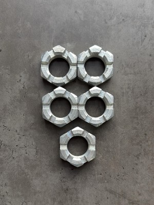 Гайка корончатая, прорезная низкая М30х1,5 ГОСТ 5919-73, класс прочности 10, покрытие цинк