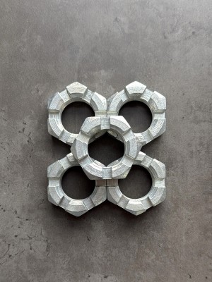 Гайка корончатая, прорезная низкая М30х1,5 ГОСТ 5919-73, класс прочности 10, покрытие цинк