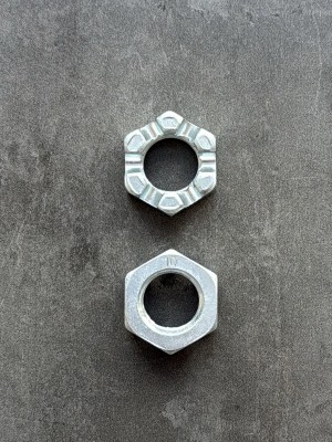 Гайка корончатая, прорезная низкая М20х1,5 ГОСТ 5919-73 класс прочности 8, покрытие цинк