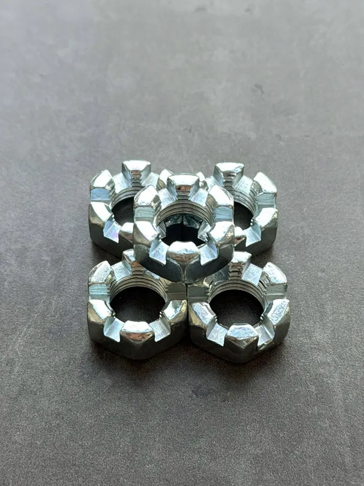 Гайка корончатая, прорезная низкая М12 ГОСТ 5919-73, покрытие цинк