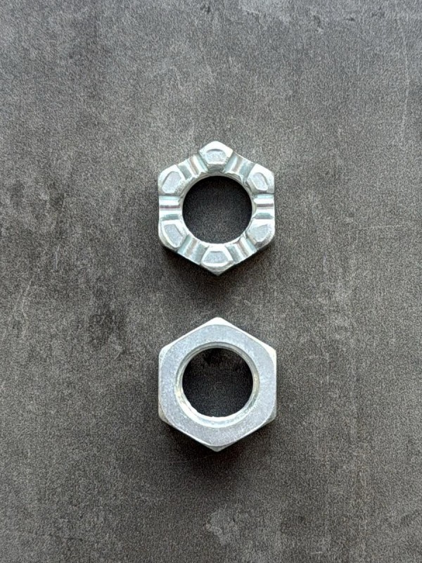 Гайка корончатая, прорезная низкая М18х1,5 ГОСТ 5919-73, покрытие цинк